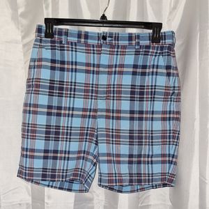 Jos A Bank Stay Cool Men's Golf Shorts Size 33 Blue/Multi-colors Plaid 9" Inseam
